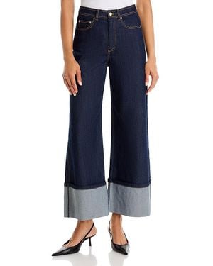 Cinq À Sept Cuffed Betsy High Rise Wide Leg Jeans - Blue