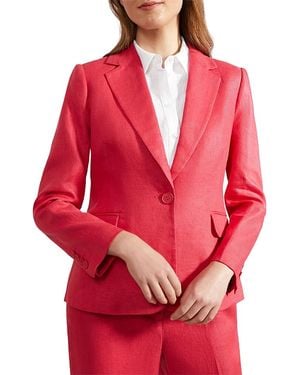 Hobbs Mirabel Linen Single Breasted Jacket - Red