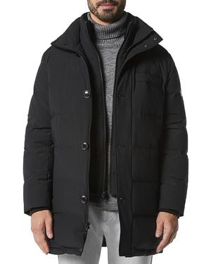 Andrew Marc Shelton Cool Touch Regular Fit Quilted Down Parka With Removable Shearling Trimmed Bib - Black