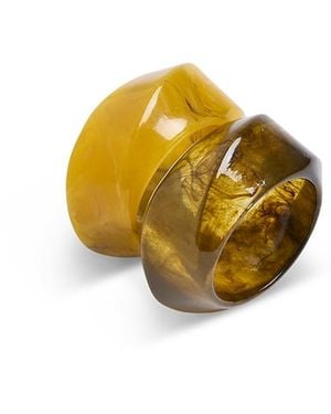 Aqua Resin Bangle, Set Of 2 - Yellow