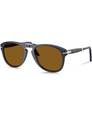 Persol Folding Aviator Sunglasses, 54Mm - Metallic