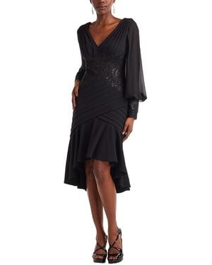 Tadashi Shoji Kalina Blouson Sleeve High-Low Dress - Black