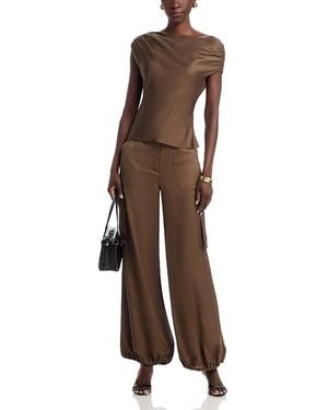 Toccin James Mid Rise Wide Leg Cargo Pants - Brown