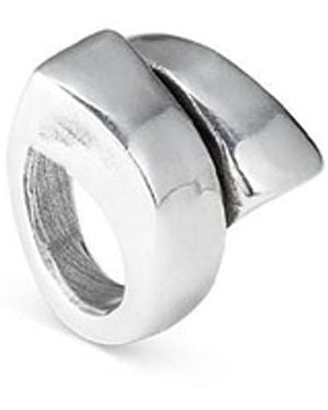 Uno De 50 Sterling-Plated Spiral Ring - White