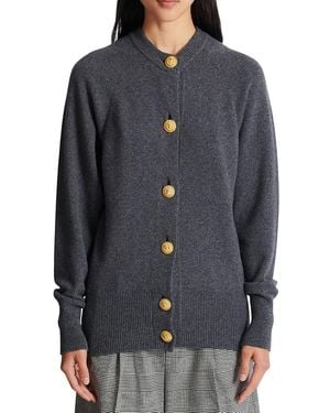 Balmain Buttoned Eco-Cashmere Cardigan - Gray