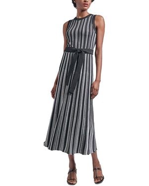 Misook Rib Knit Striped Maxi Dress - Multicolor