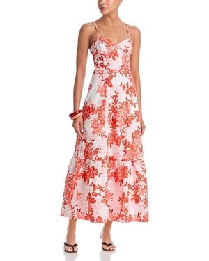 Aqua Corset Maxi Dress - Red