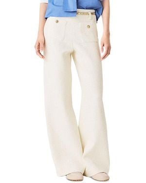 Maje Lurex Tweed High Rise Pants - White