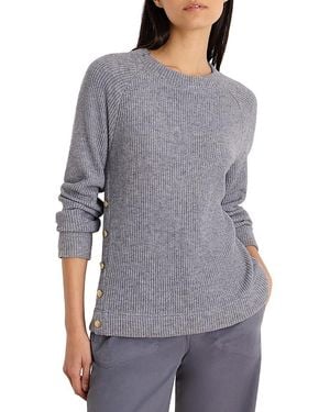 NIC+ZOE Waffle Knit Side Button Top - Gray