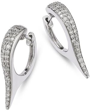 Bloomingdale's Fine Collection Diamond Spike Huggie Hoop Earrings - White