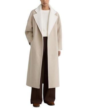 Reiss Marcela Two Tone Blindseam Coat - Natural