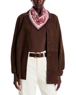 Echo Floral Wool & Silk Bandana - Brown