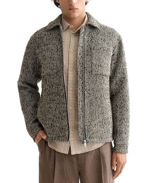 Scotch & Soda Multicolored Tweed Shirt Jacket - Gray