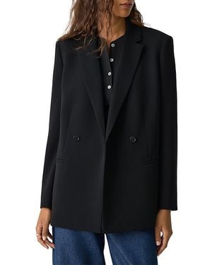 Theory Relaxed Fit Double Breasted Jacket - Black