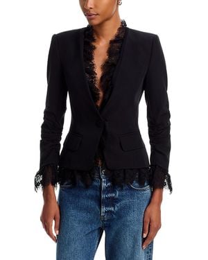 Generation Love Faye Lace Trim Crepe Jacket - Black
