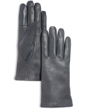 Bloomingdale's Cashmere Lined Leather Gloves - Gray