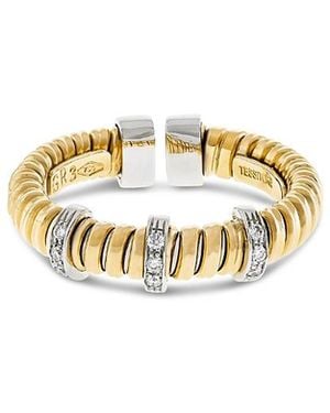 Alberto Milani 18K Diamond Via Mercanti Tubogas Rope Ring - White