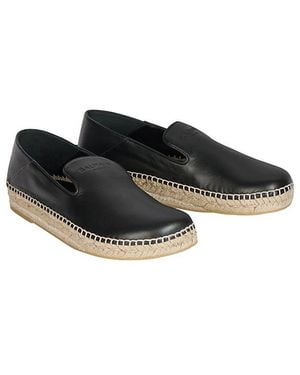 Balmain Smooth Leather Espadrilles - Black