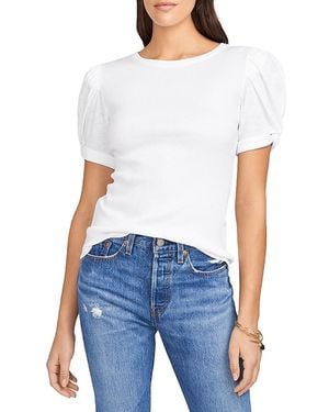 1.STATE Puff Sleeve Cotton Tee - White