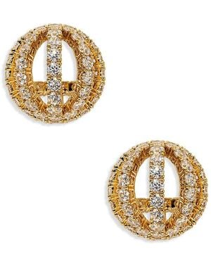 Nadri Muse Sphere Button Earrings - Metallic