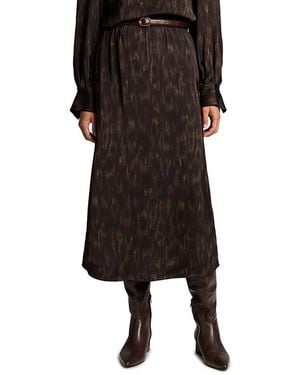 Vince Printed Pull On Slip Skirt - Black