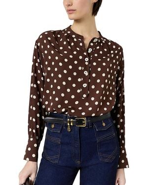 Gerard Darel Cayane Tunisian Collar Top - Black