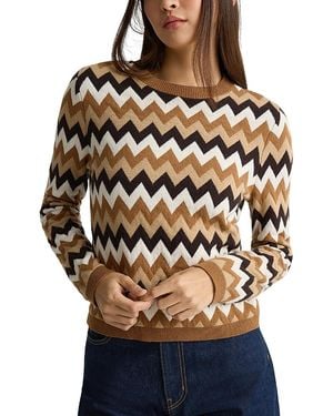 St. John Chevron Stripe Long Sleeve Sweater - Multicolor