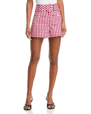 Cinq À Sept Mini Gingham Denim Allie Shorts - Red