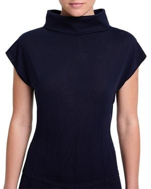 Twp Wool Funnel Neck Sleeveless Top - Blue