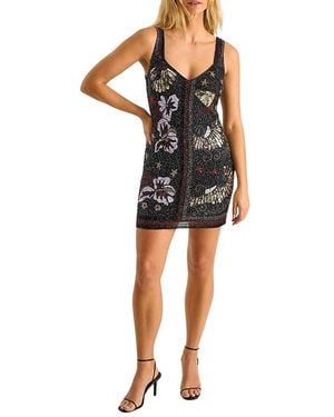 Nasty Gal Celestial Beaded Mini Dress - Black