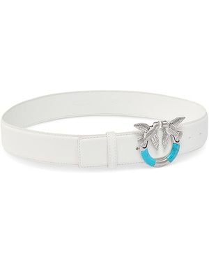 Pinko Love Berry Leather Belt - White