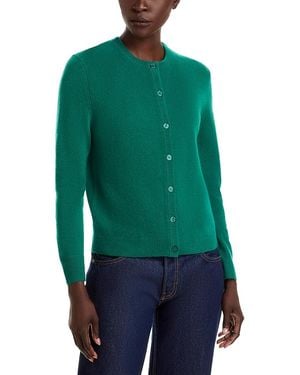 C by Bloomingdale's Cashmere Cashmere Crewneck Cardigan Sweater - Green