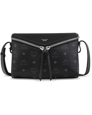MCM Diamond Visetos Small Shoulder Bag - Black
