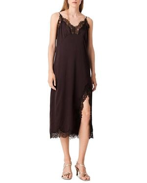 Maje Riotela Midi Slip Dress - Black