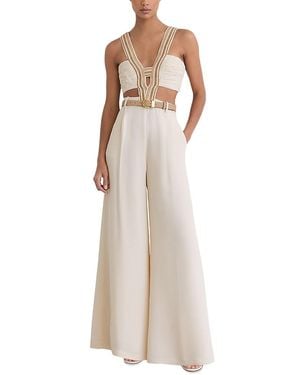 Reiss Cut Out Jumpsuit - Natural