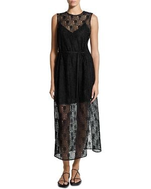 Theory Lace Tie Waist Dress - Black