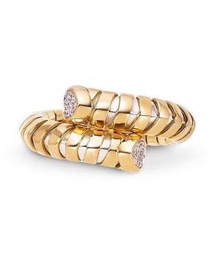 Marina B Titanium & 18K Diamond Bypass Ring - White