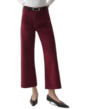 Pistola Penny Cropped Wide Leg Jeans - Red