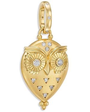Temple St. Clair 18K Fj Diamond Triad Owl Pendant - Metallic