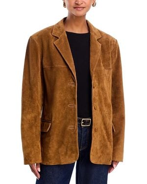 STAUD Natalie Suede Jacket - Brown