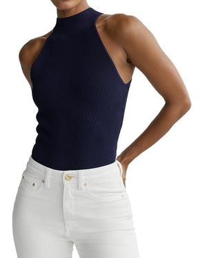 DL1961 Mock Neck Instasculpt Rib Top - Blue