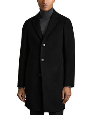 Reiss Gable Wool Blend Overcoat - Black