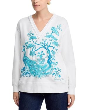Johnny Was Relaxed Raw Detail Hoodie - Blue