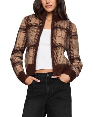 Z Supply Frostline Printed Zip Front Cardigan - Black