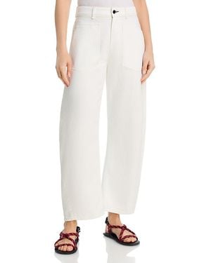 ASKK NY High Rise Twisted Barrel Jeans - White