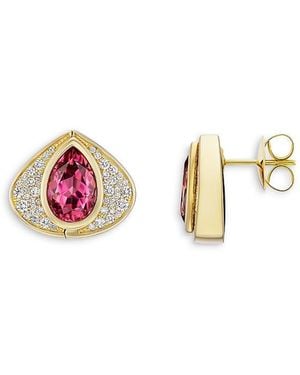 Marina B 18K Catylina Gemstone, Onyx, & Diamond Reversible Stud Earrings - Pink