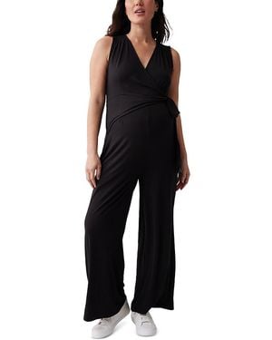 Ingrid & Isabel Maternity Sleeveless Knit Jumpsuit - Black