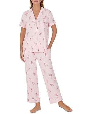 Kate Spade Printed Short Sleeve Long Pajama Set - Pink