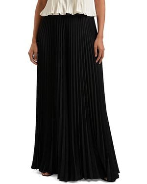 Ted Baker Pleated Crepe Wide Leg Pants - Black