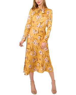 Ted Baker Kassia Neck Tie Long Sleeve Dress - Yellow